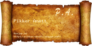 Pikker Anett névjegykártya